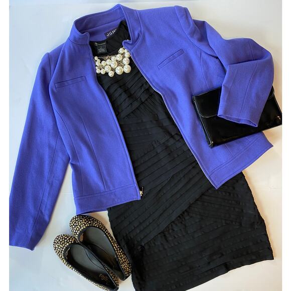 J.G. Hook Collarless Purple Wool Jacket - Picture 3 of 16